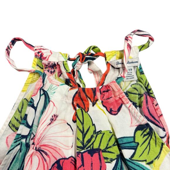 Tommy Bahama Linen White Tropical Print Halter Neck Top XS - Picture 3 of 5